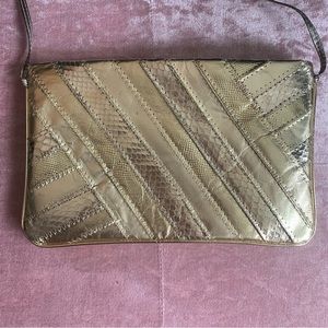 David Mehler for DAME Gold Purse with Shoulder Strap